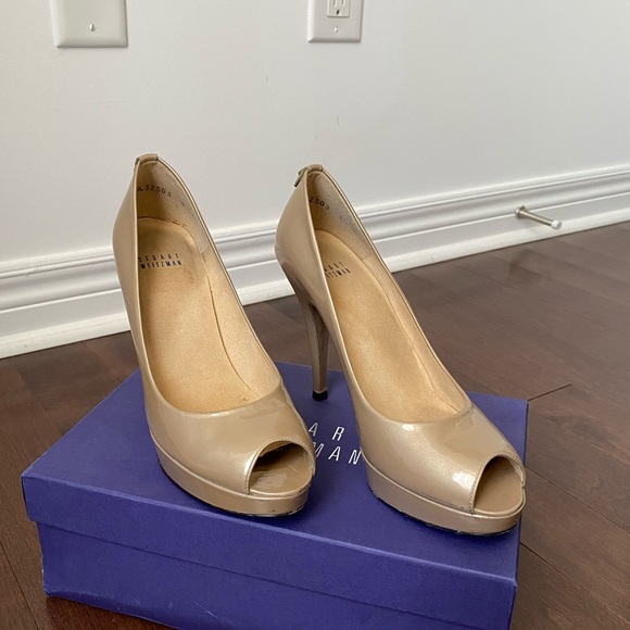 Stuart Weitzman Lille Open Toe Platform Heel - Picture 1 of 14